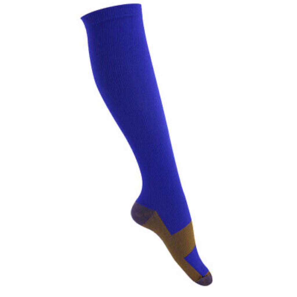 Nwot Unisex Copper Compression Circulation Sock Running Cycling Medium Blue